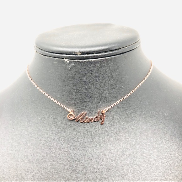 “MINDY” rose gold sterling silver name necklace, NWOT - Picture 5 of 6